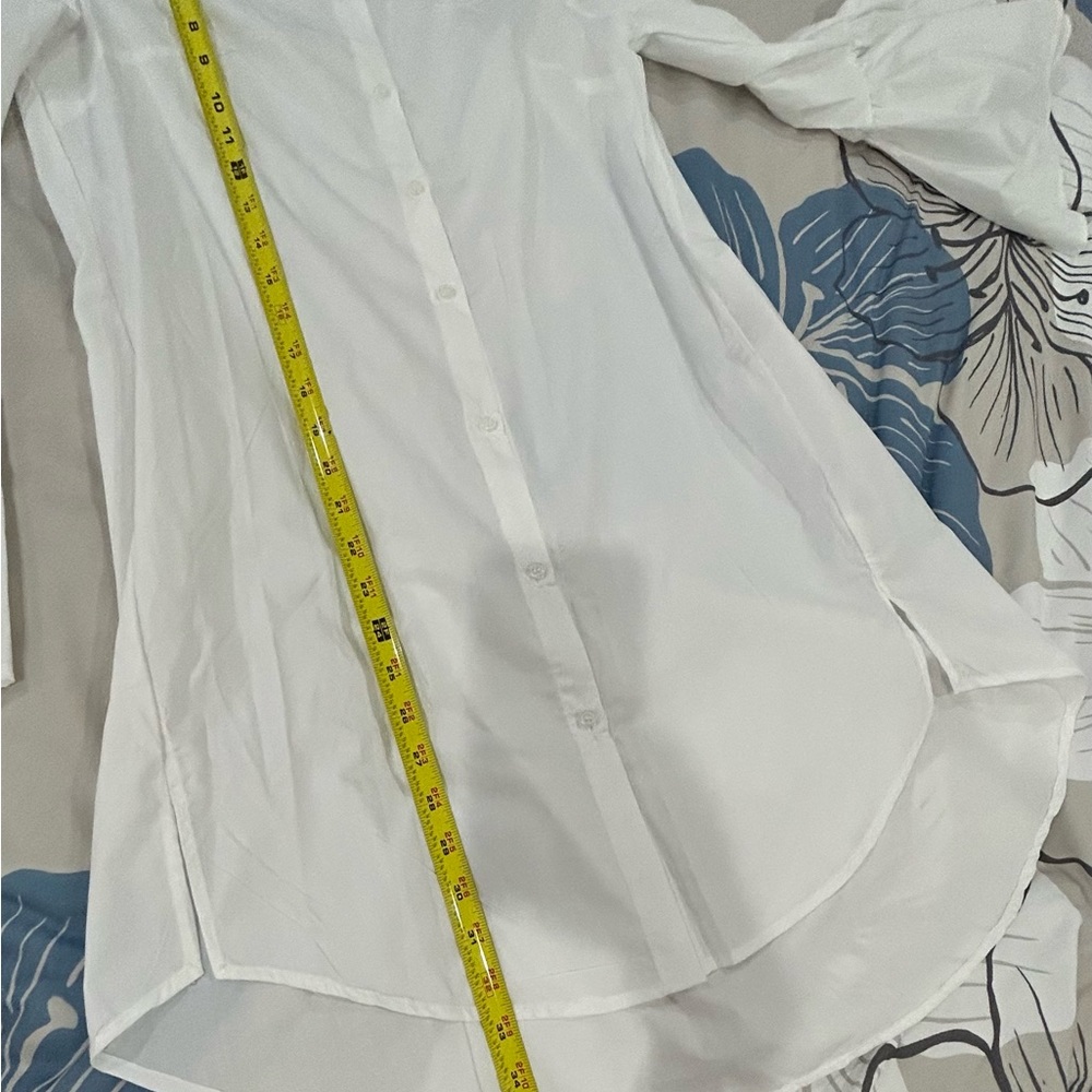 COCO’S KISS • White Bell Sleeve Button Down Shirt Dress • size S - Picture 8 of 14